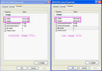 comparison in size between original and new file