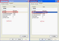 height comparision between input and output image