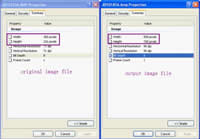 comparison about size between original and output image files