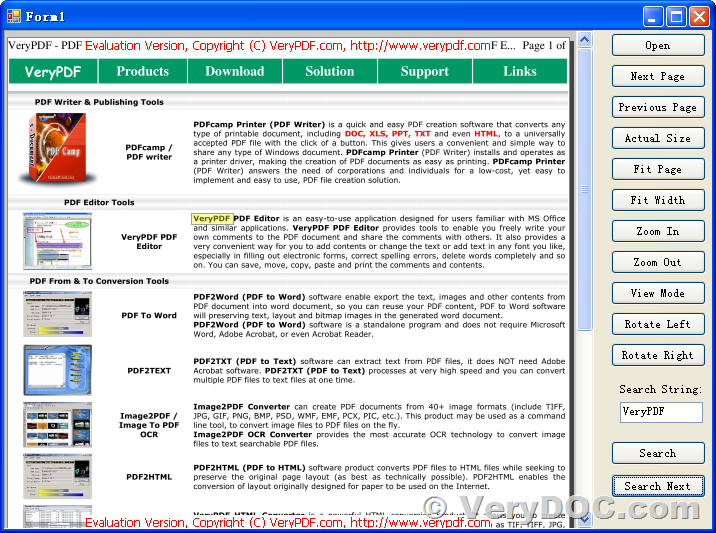 VeryDOC PDF Viewer OCX Control is a Powerful PDF Viewer Component for Windows Applications