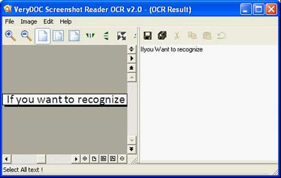 Screenshot Reader OCR window