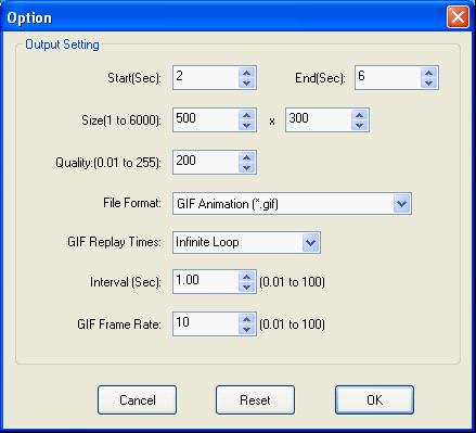 Option dialog box.